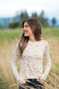 Blair Long Sleeve Top in Harvest Bows