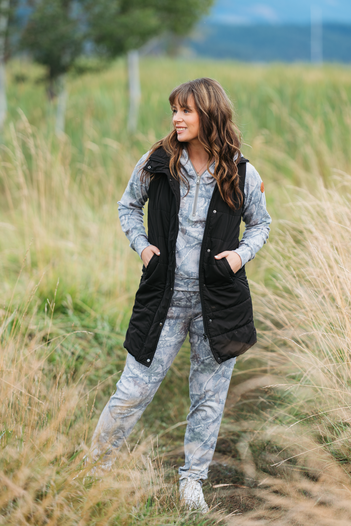 Harlow Long Vest in Black