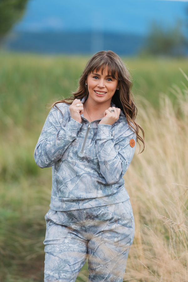 Shorter Halfzip Hoodie in Camo