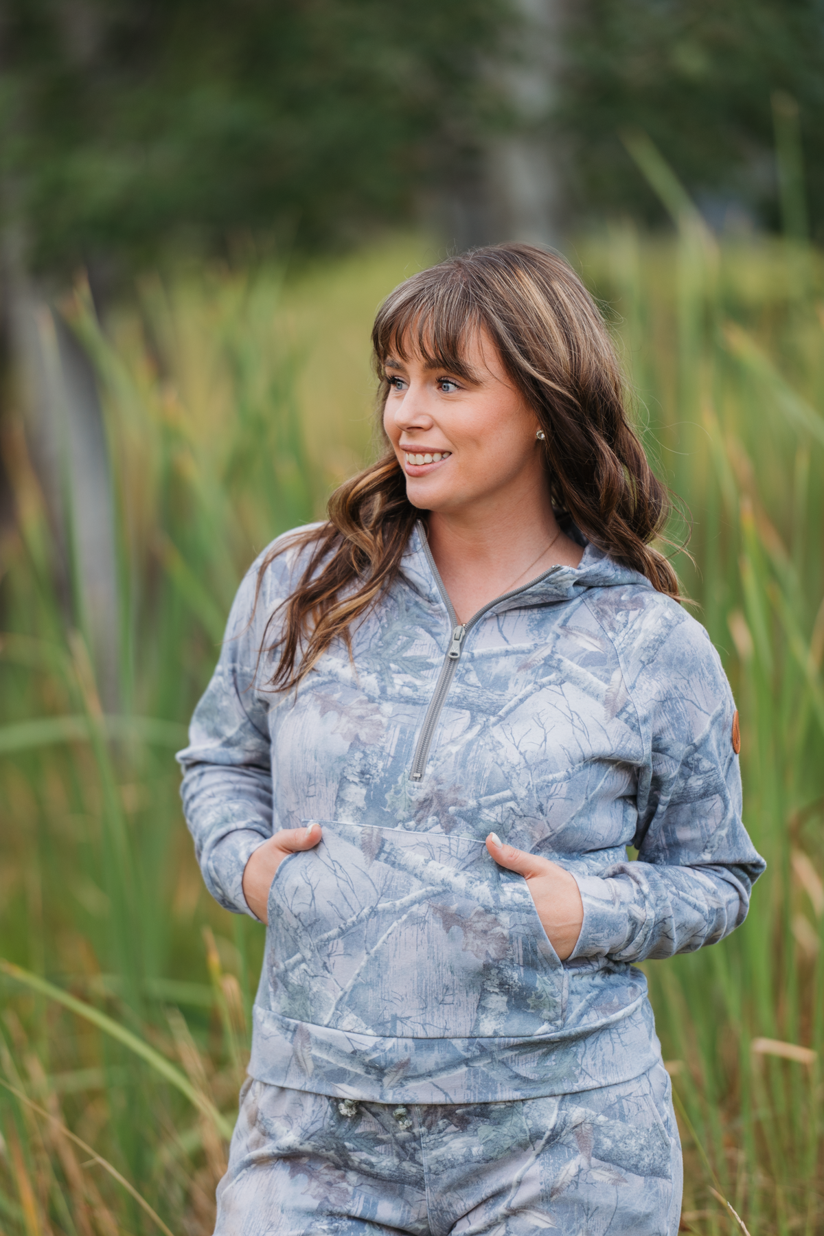 Shorter Halfzip Hoodie in Camo