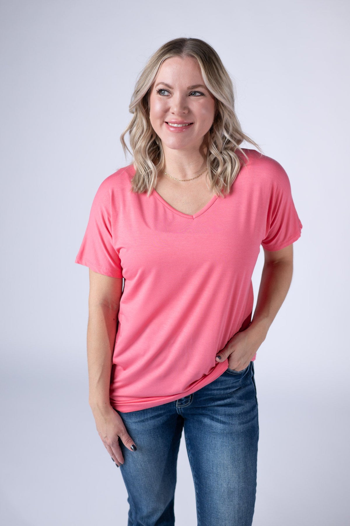 Chloe Cozy Tee in Sun Kissed Coral