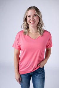 Chloe Cozy Tee in Sun Kissed Coral