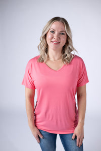 Chloe Cozy Tee in Sun Kissed Coral
