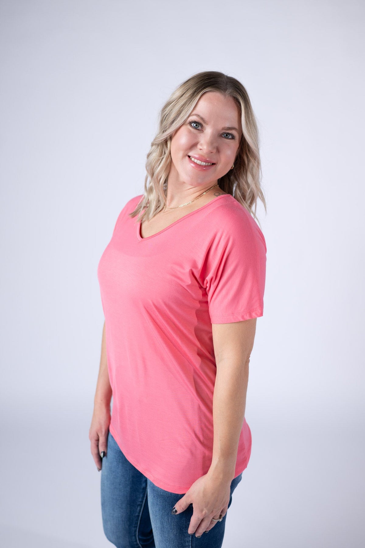 Chloe Cozy Tee in Sun Kissed Coral