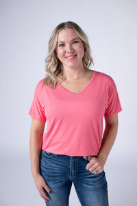 Chloe Cozy Tee in Sun Kissed Coral