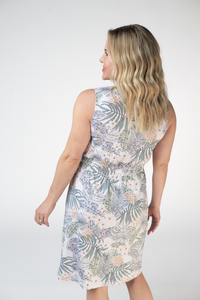 Beverly Button Dress in Pineapple Leaf