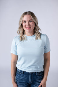 Blair Short Sleeve Top in Sky Blue