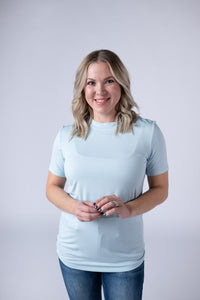 Blair Short Sleeve Top in Sky Blue