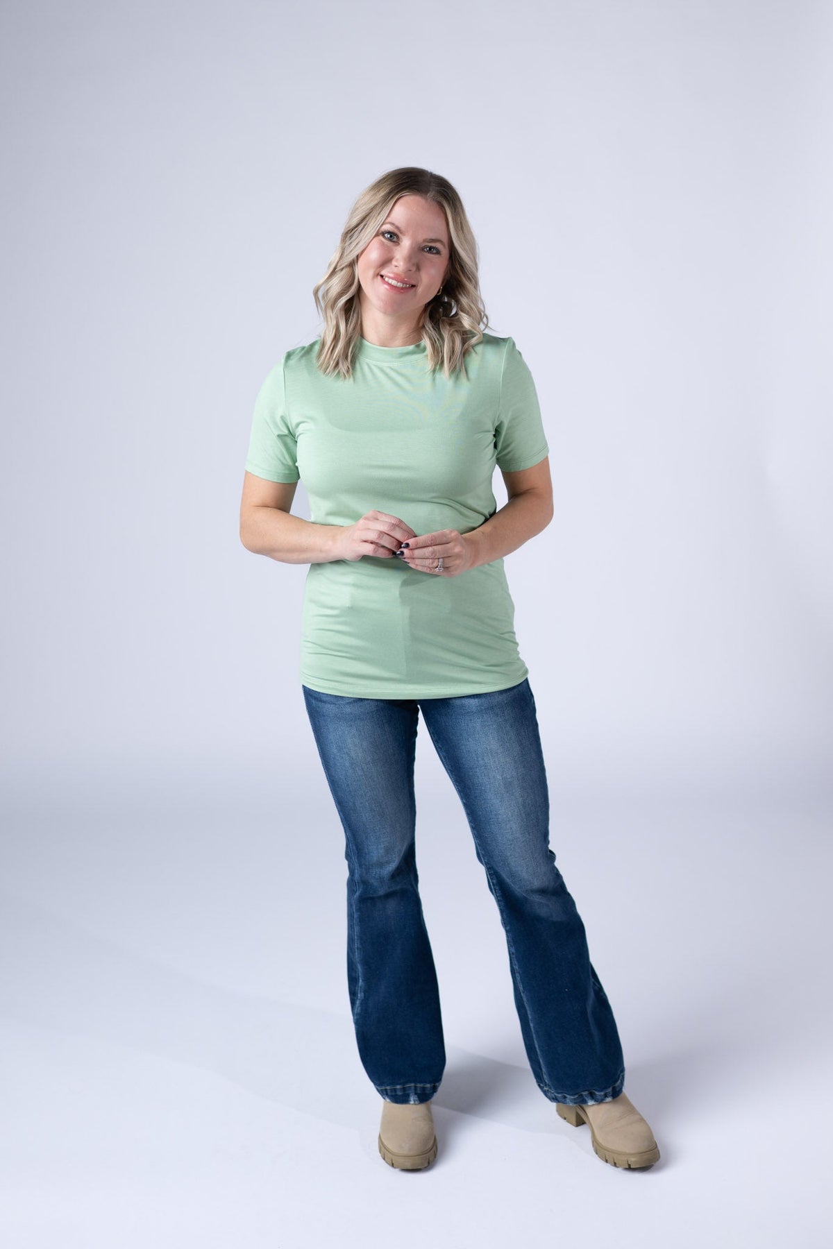 Blair Short Sleeve Top in Sage