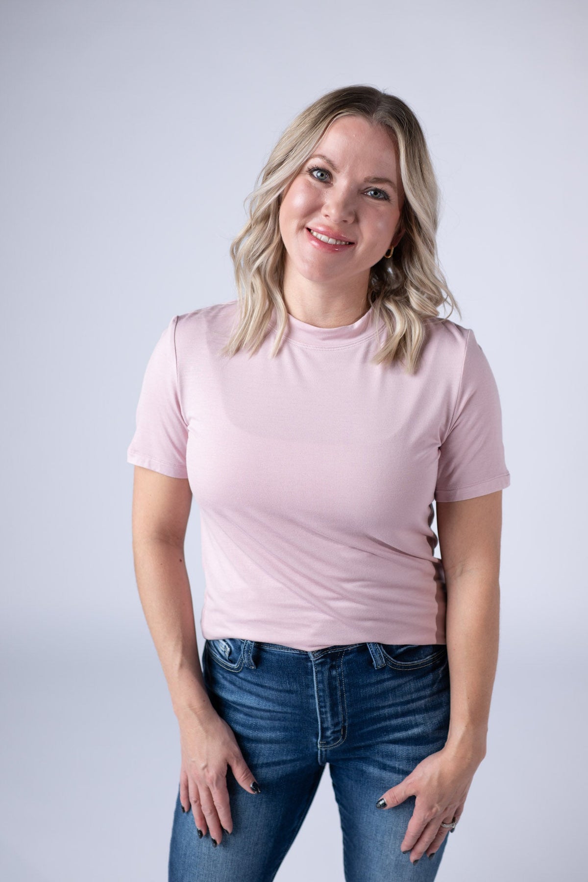 Blair Short Sleeve Top in Blush