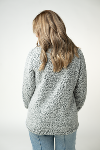 Two Tone Fullzip Sherpa in Charcoal and White