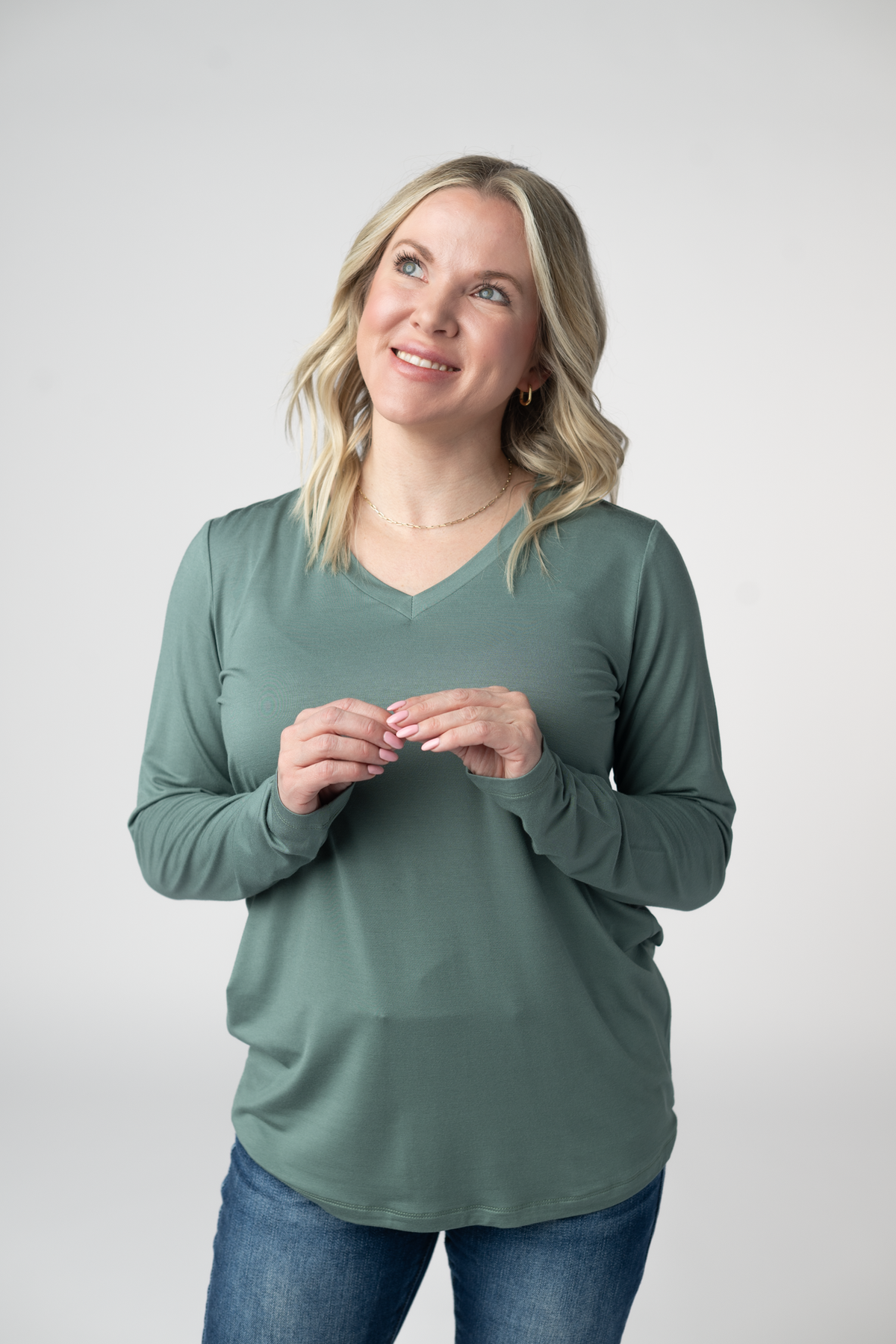 Larissa Long Sleeve in Dusty Jade