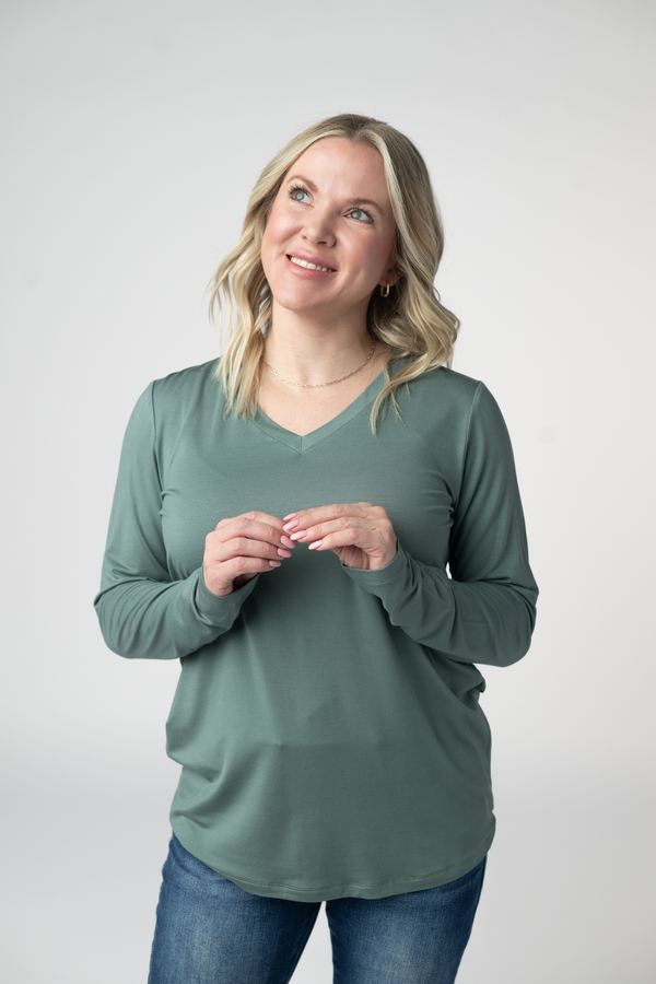 Larissa Long Sleeve in Dusty Jade