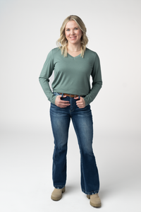 Larissa Long Sleeve in Dusty Jade