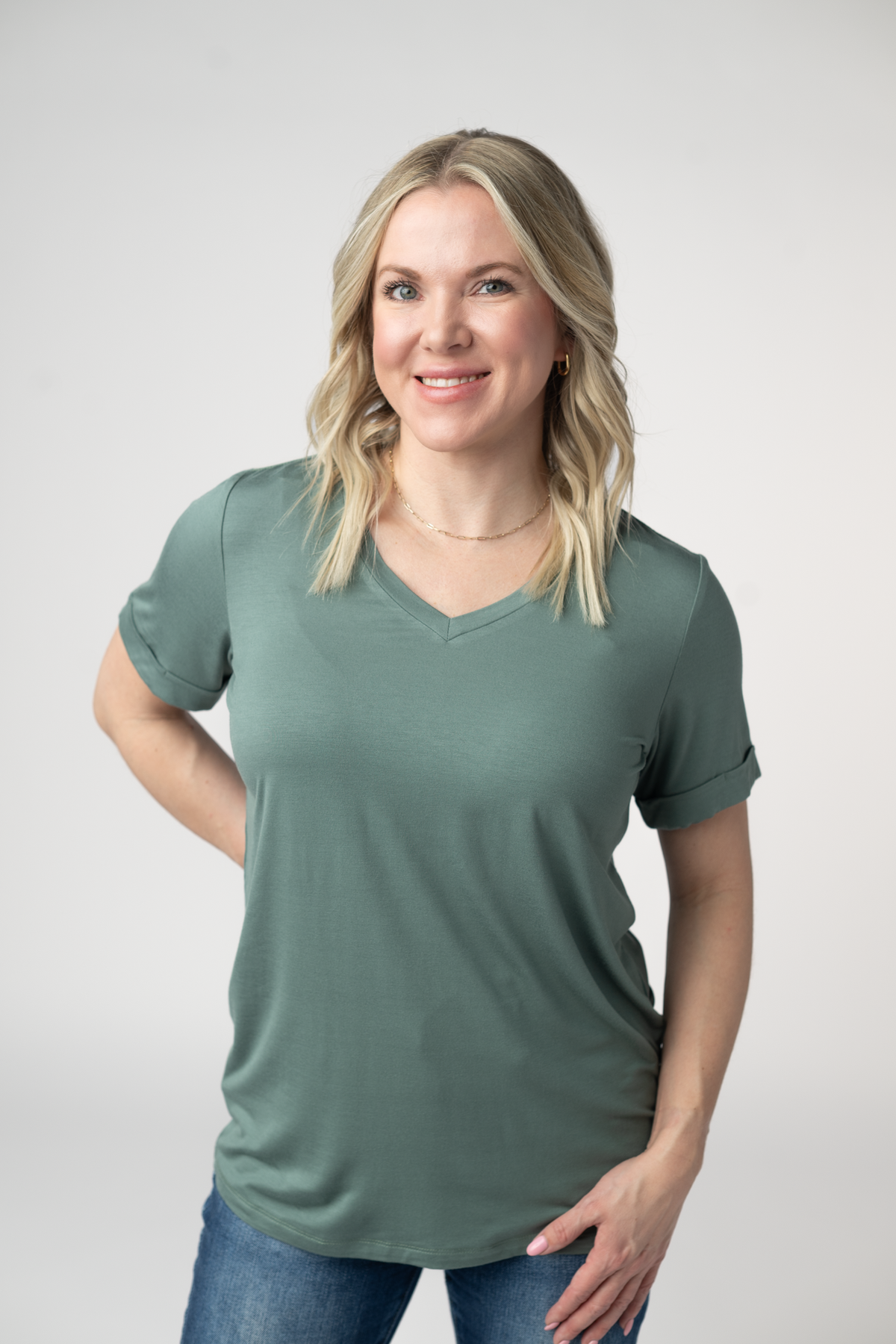 Sophie Top in Dusty Jade