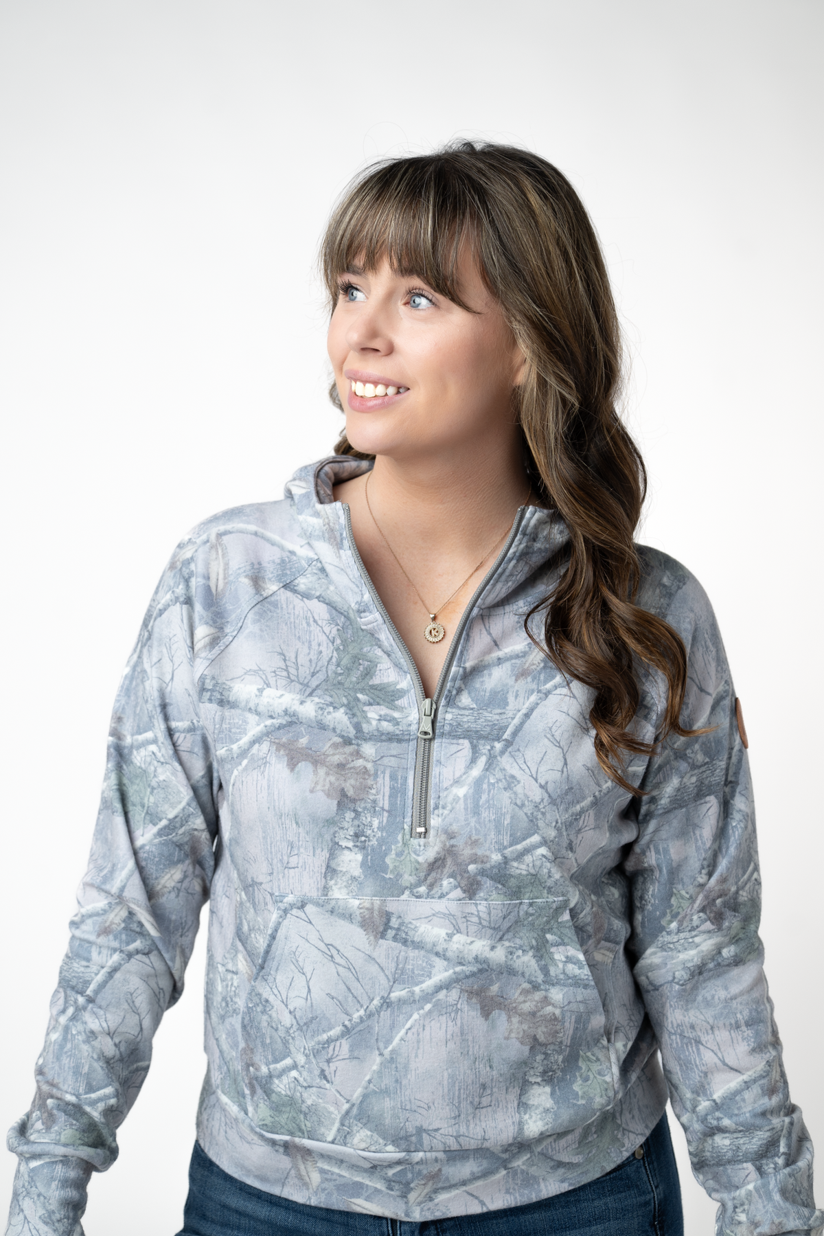 Shorter Halfzip Hoodie in Camo