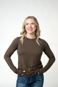 Blair Long Sleeve Top in Brown