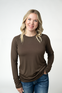 Blair Long Sleeve Top in Brown