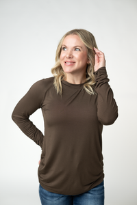 Blair Long Sleeve Top in Brown