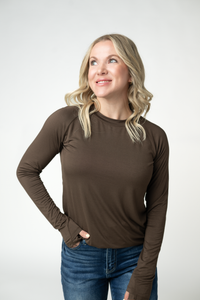 Blair Long Sleeve Top in Brown