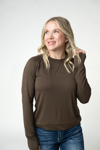 Blair Long Sleeve Top in Brown