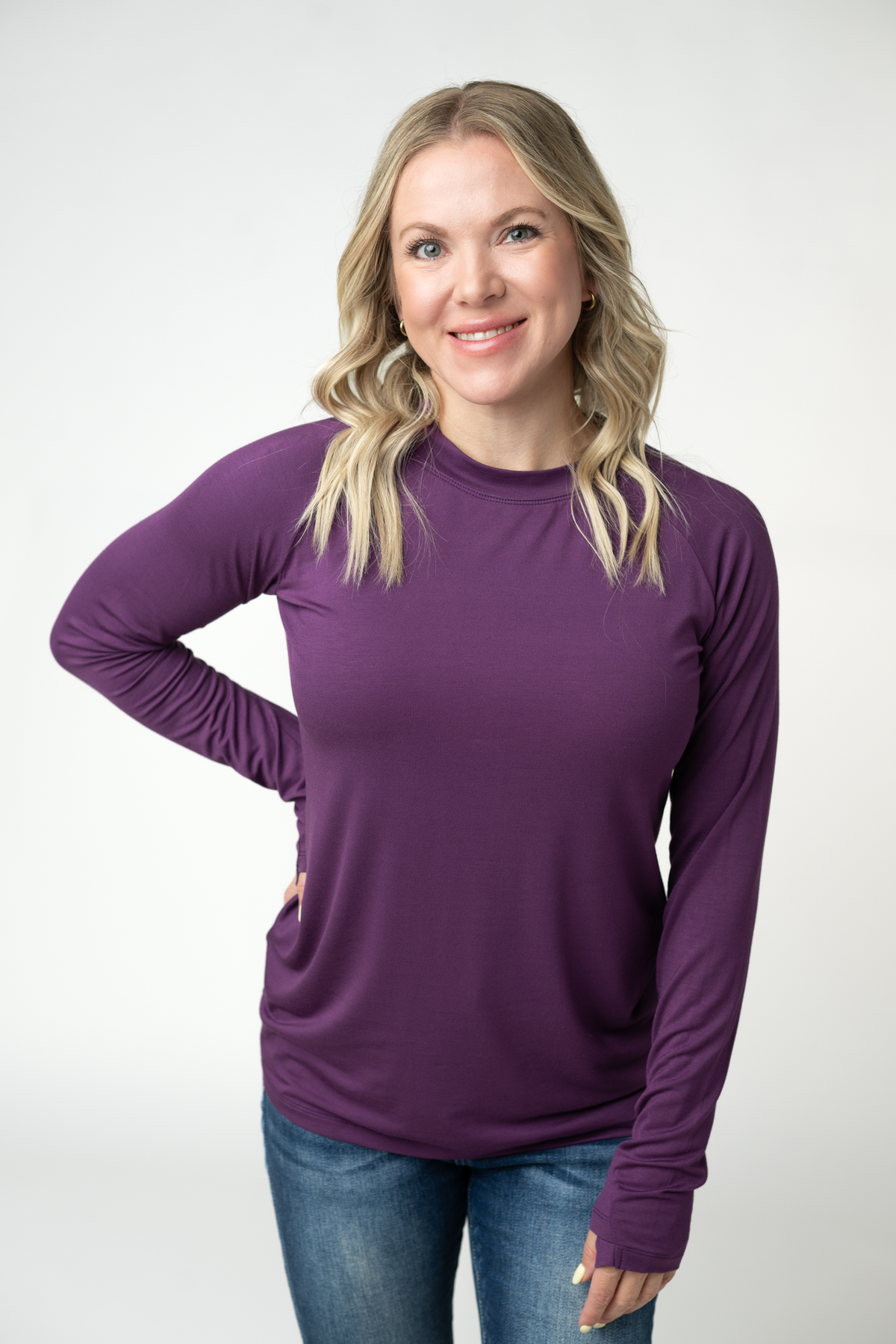 Blair Long Sleeve Top in Purple