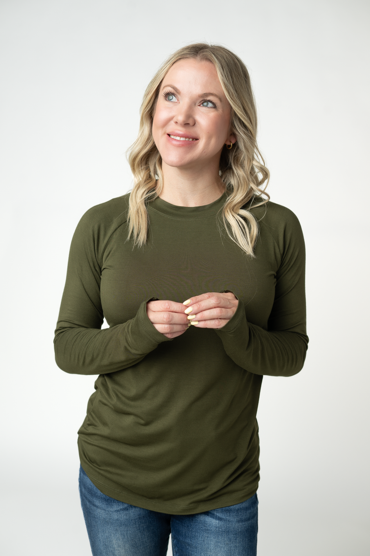 Blair Long Sleeve Top in Dark Olive