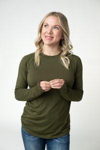 Blair Long Sleeve Top in Dark Olive