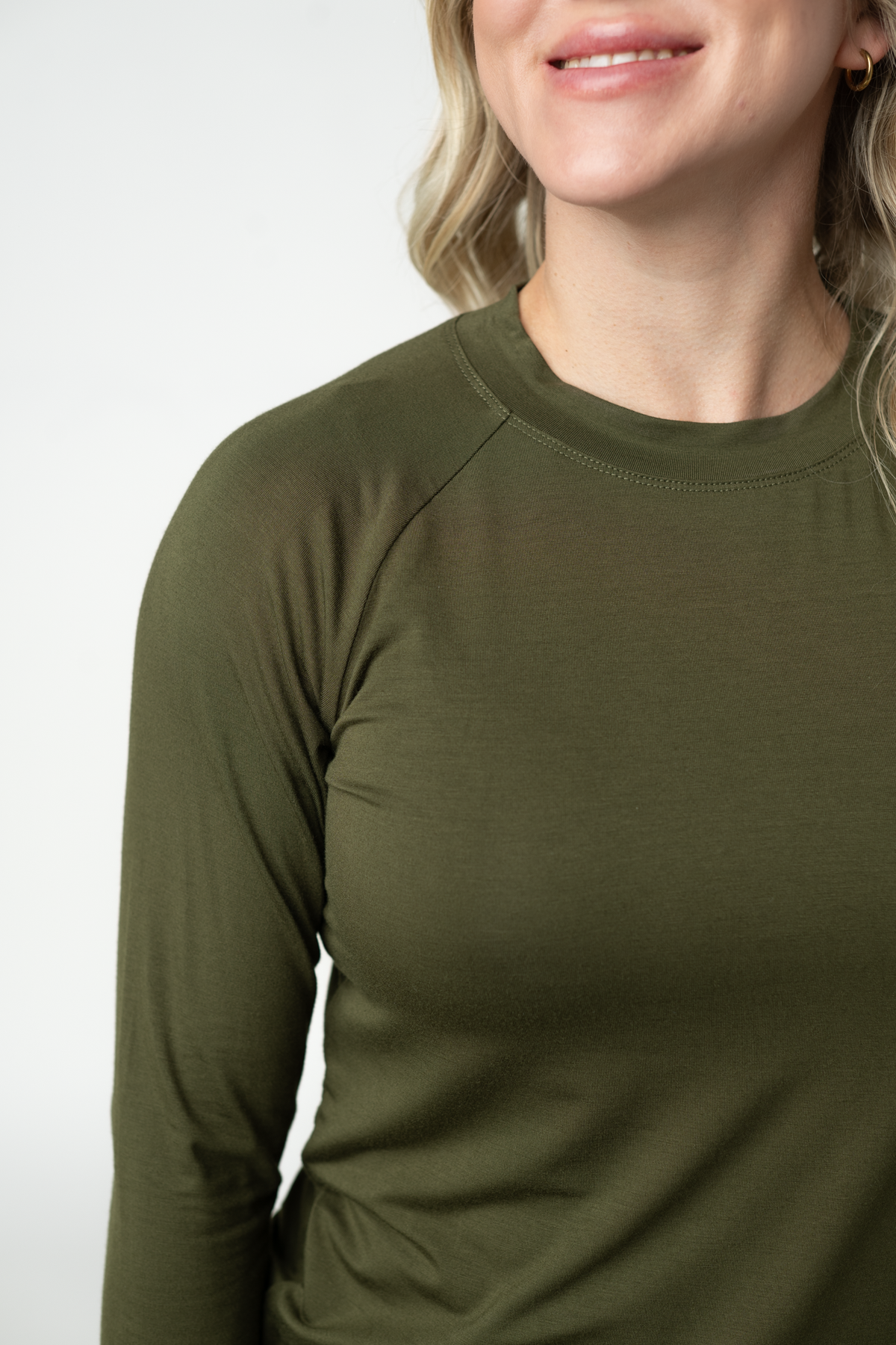 Blair Long Sleeve Top in Dark Olive