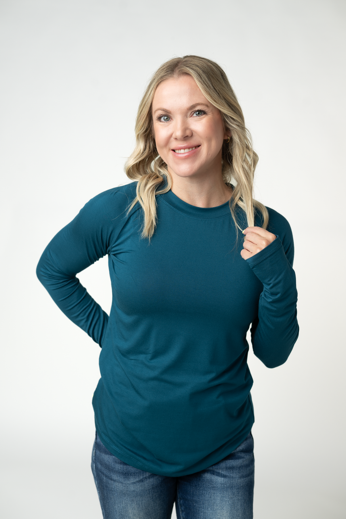 Blair Long Sleeve Top in Teal