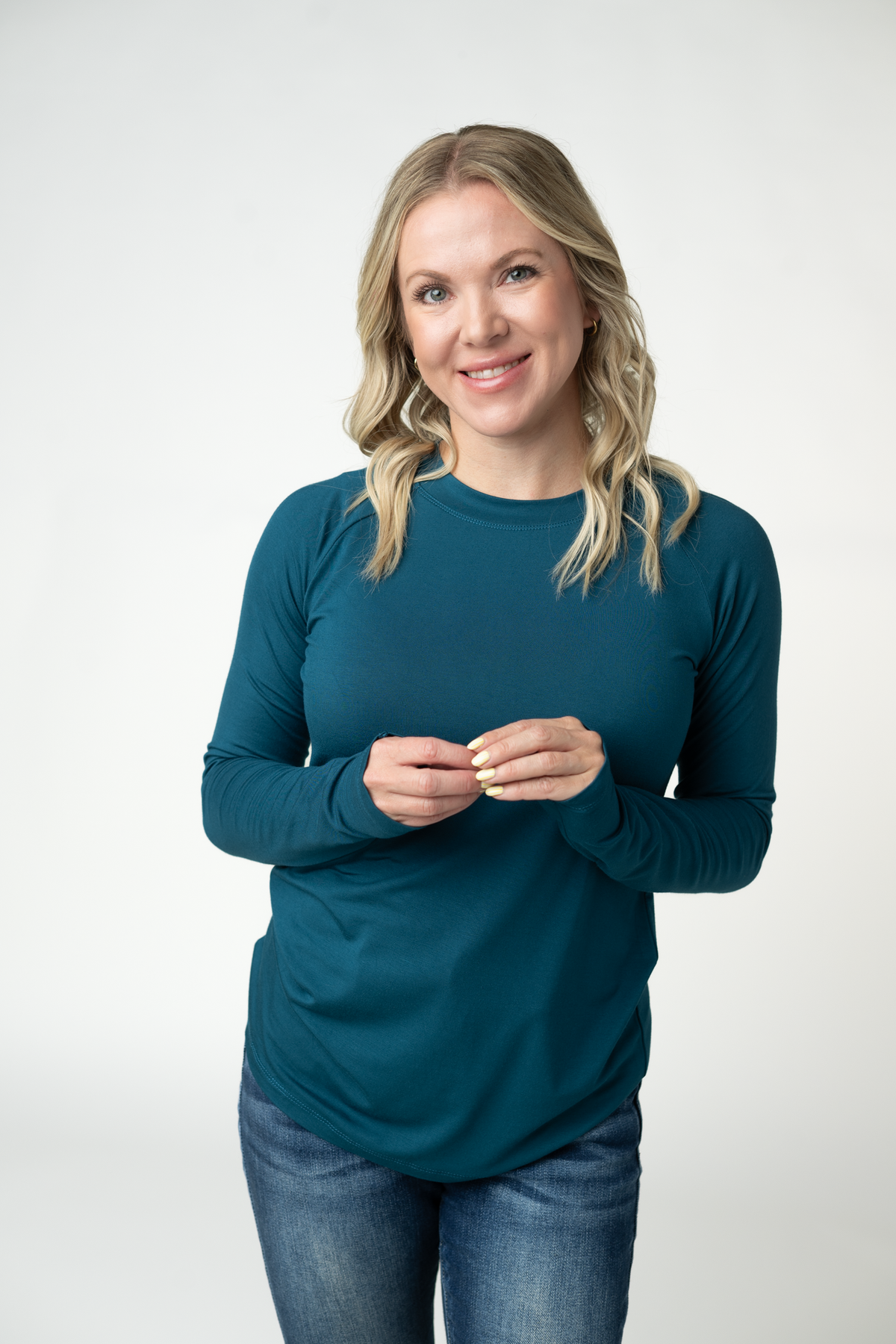 Blair Long Sleeve Top in Teal