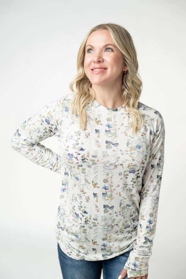 Blair Long Sleeve Top in Olive Meadows