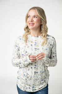 Blair Long Sleeve Top in Olive Meadows