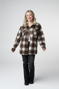 Norah Shacket in Brown Plaid