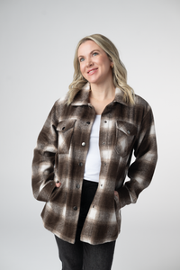 Norah Shacket in Brown Plaid