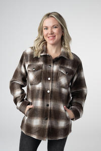 Norah Shacket in Brown Plaid