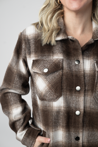 Norah Shacket in Brown Plaid