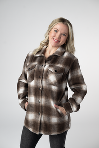 Norah Shacket in Brown Plaid
