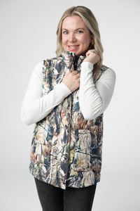 Remy Zip Up Vest in Dark Camo