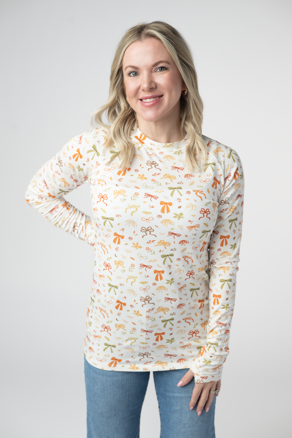 Blair Long Sleeve Top in Harvest Bows