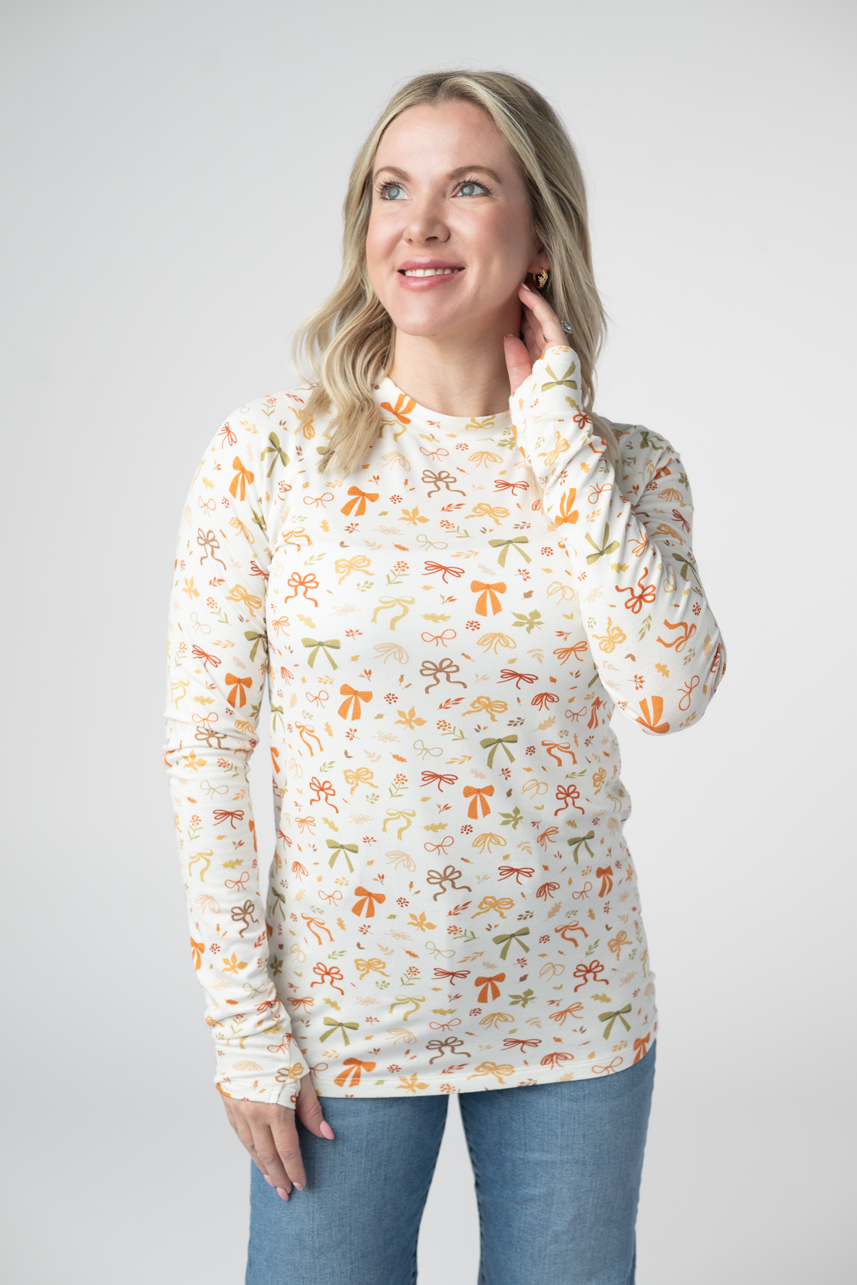 Blair Long Sleeve Top in Harvest Bows