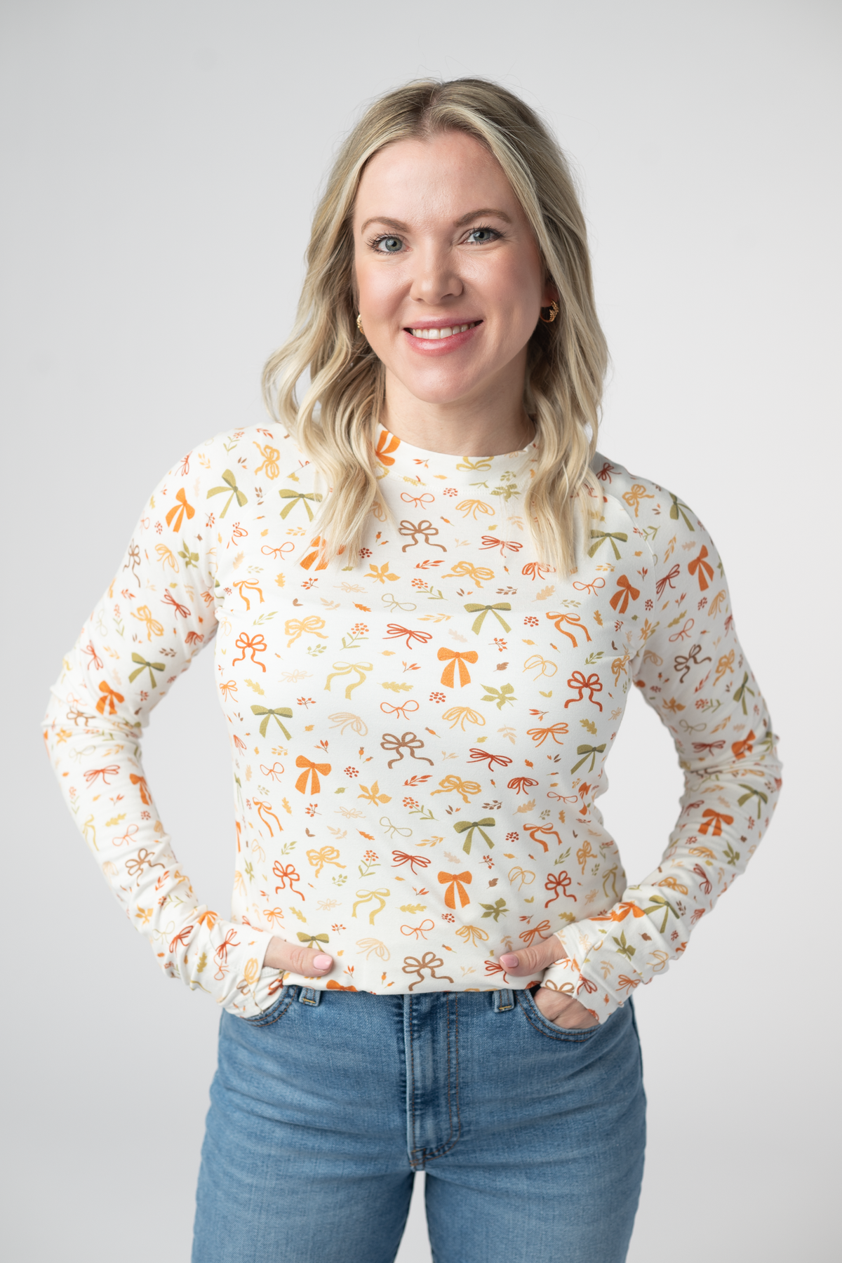 Blair Long Sleeve Top in Harvest Bows