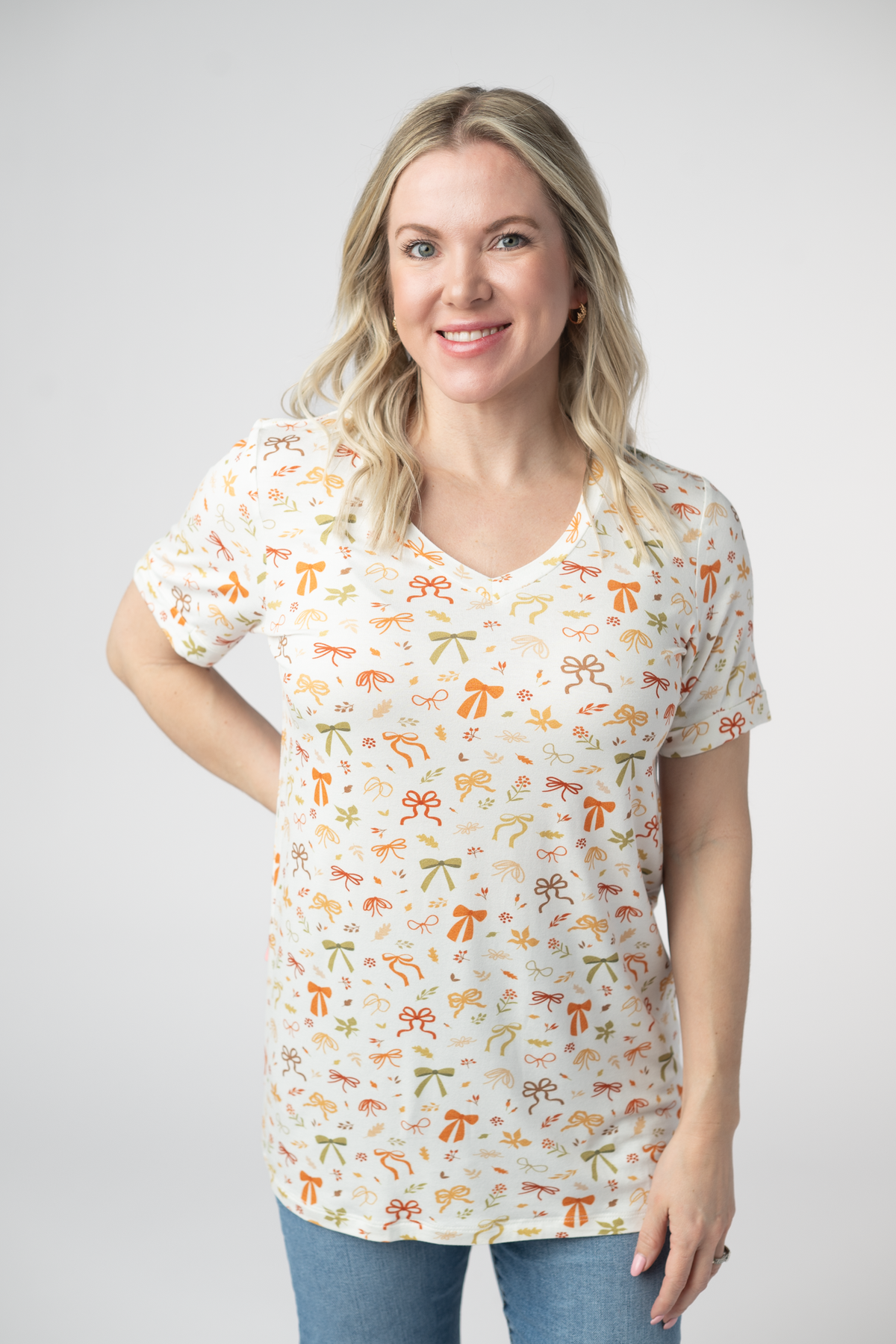 Sophie Top in Harvest Bows