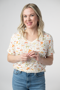Sophie Top in Harvest Bows