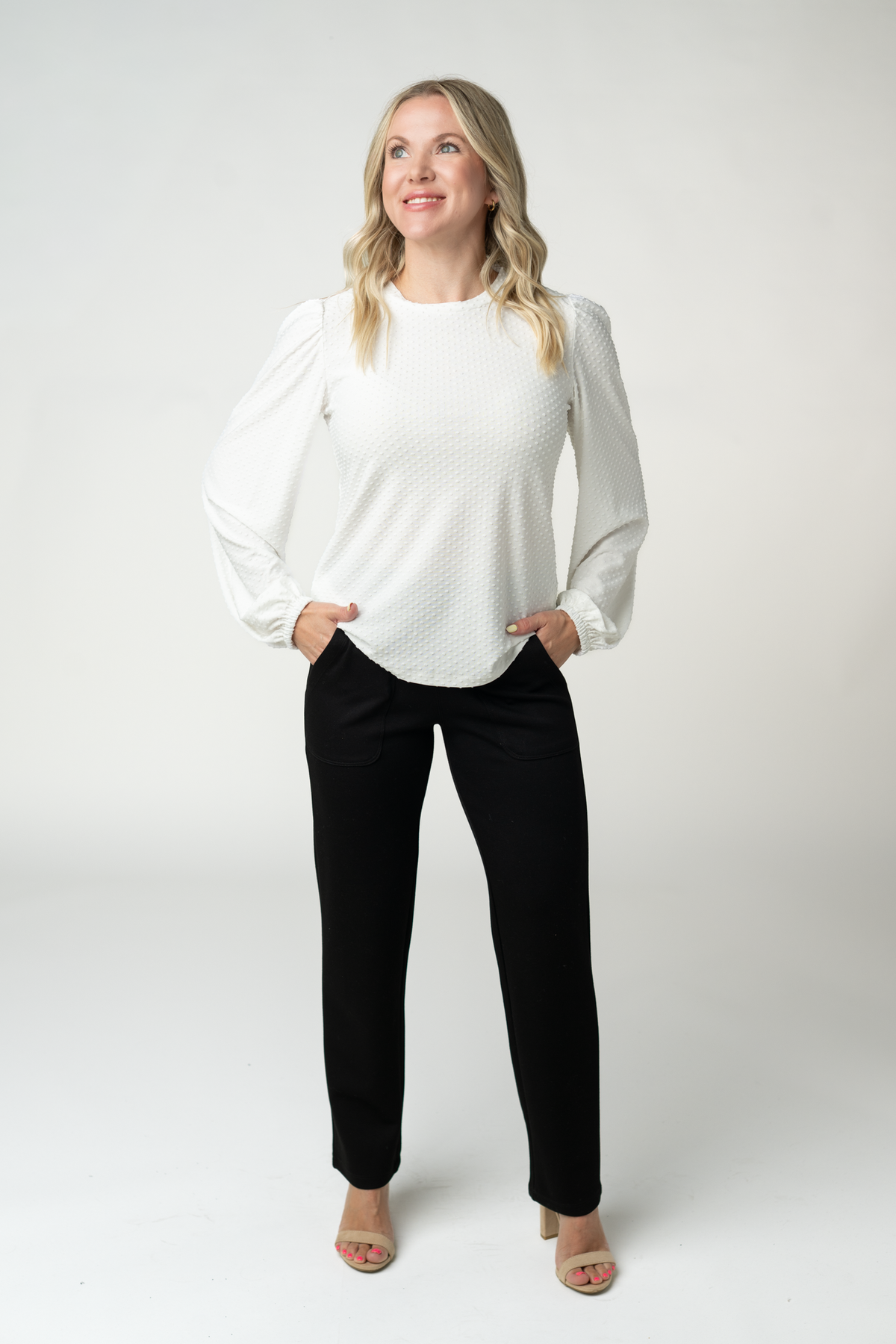 Miranda Dot Top in White