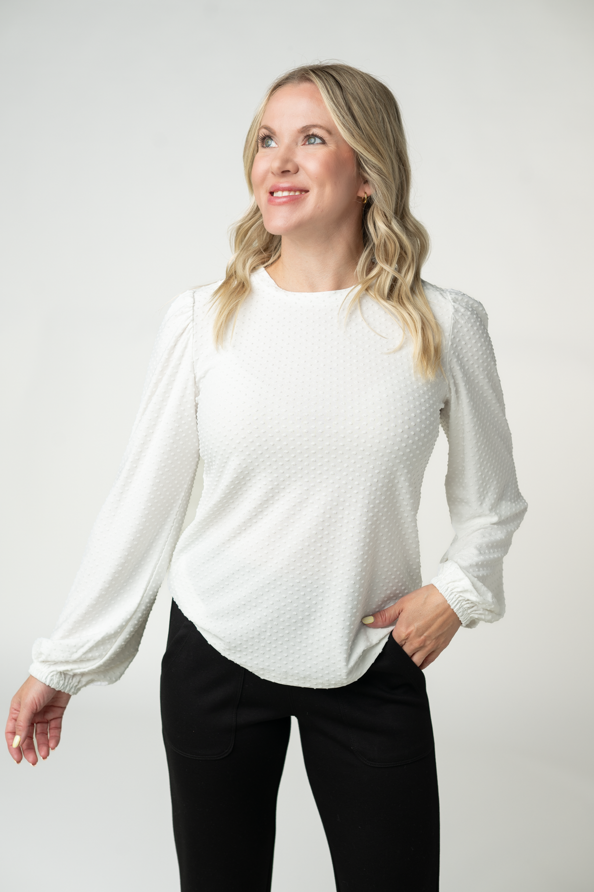 Miranda Dot Top in White