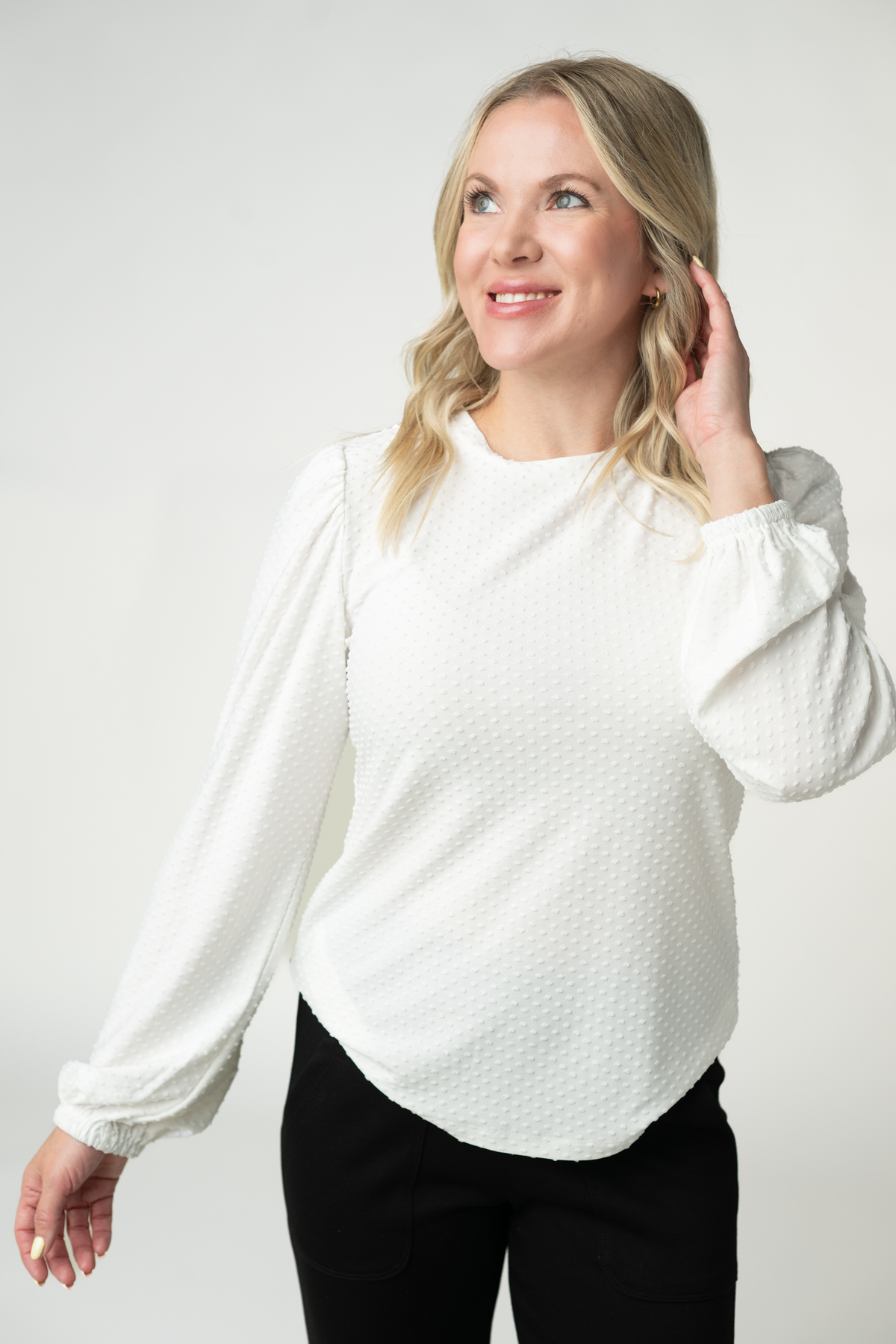 Miranda Dot Top in White