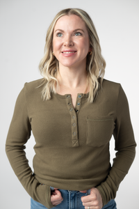 Georgia Long Sleeve Top in Olive