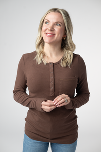 Georgia Long Sleeve Top in Brown