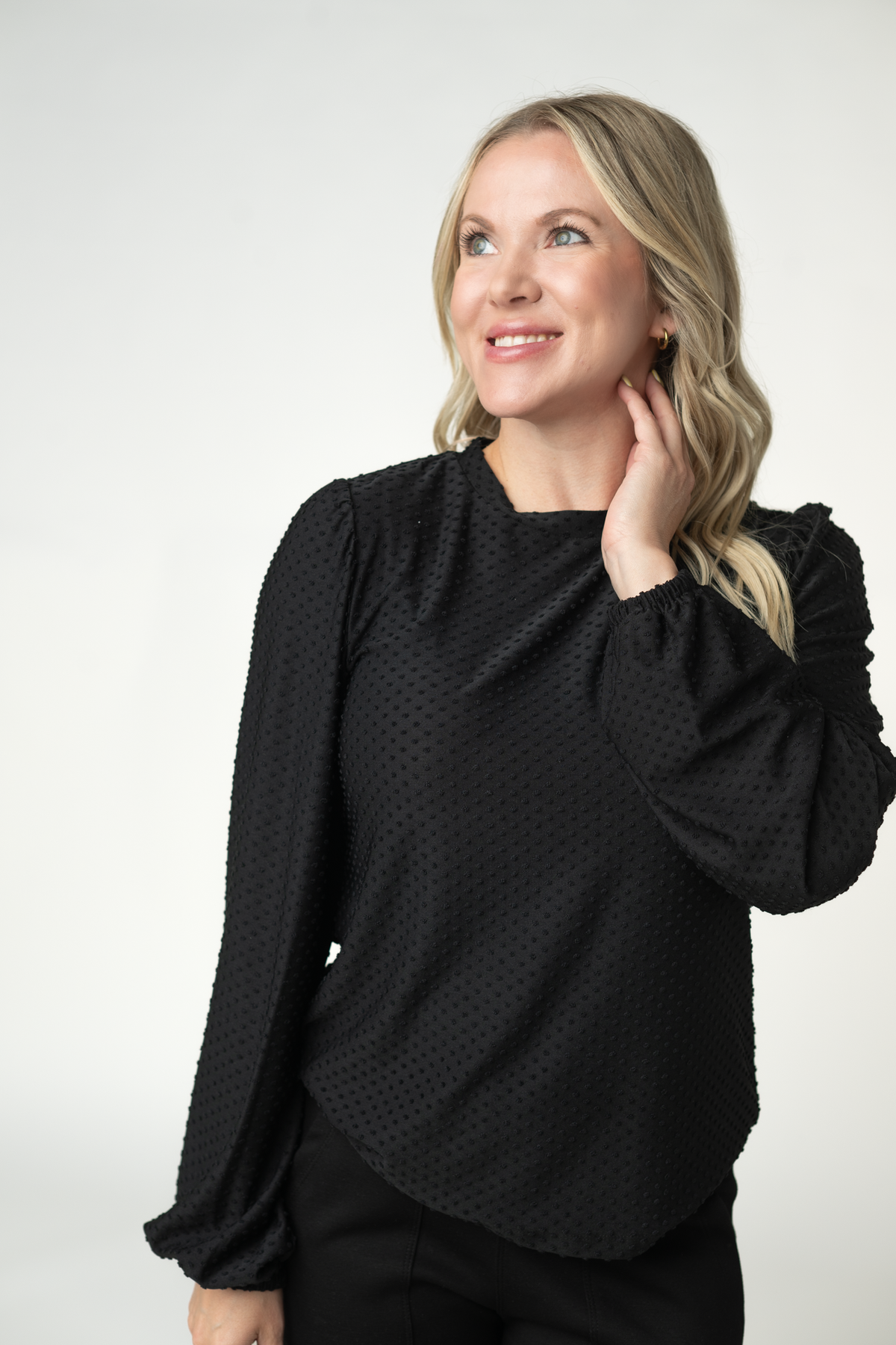 Miranda Dot Top  in Black